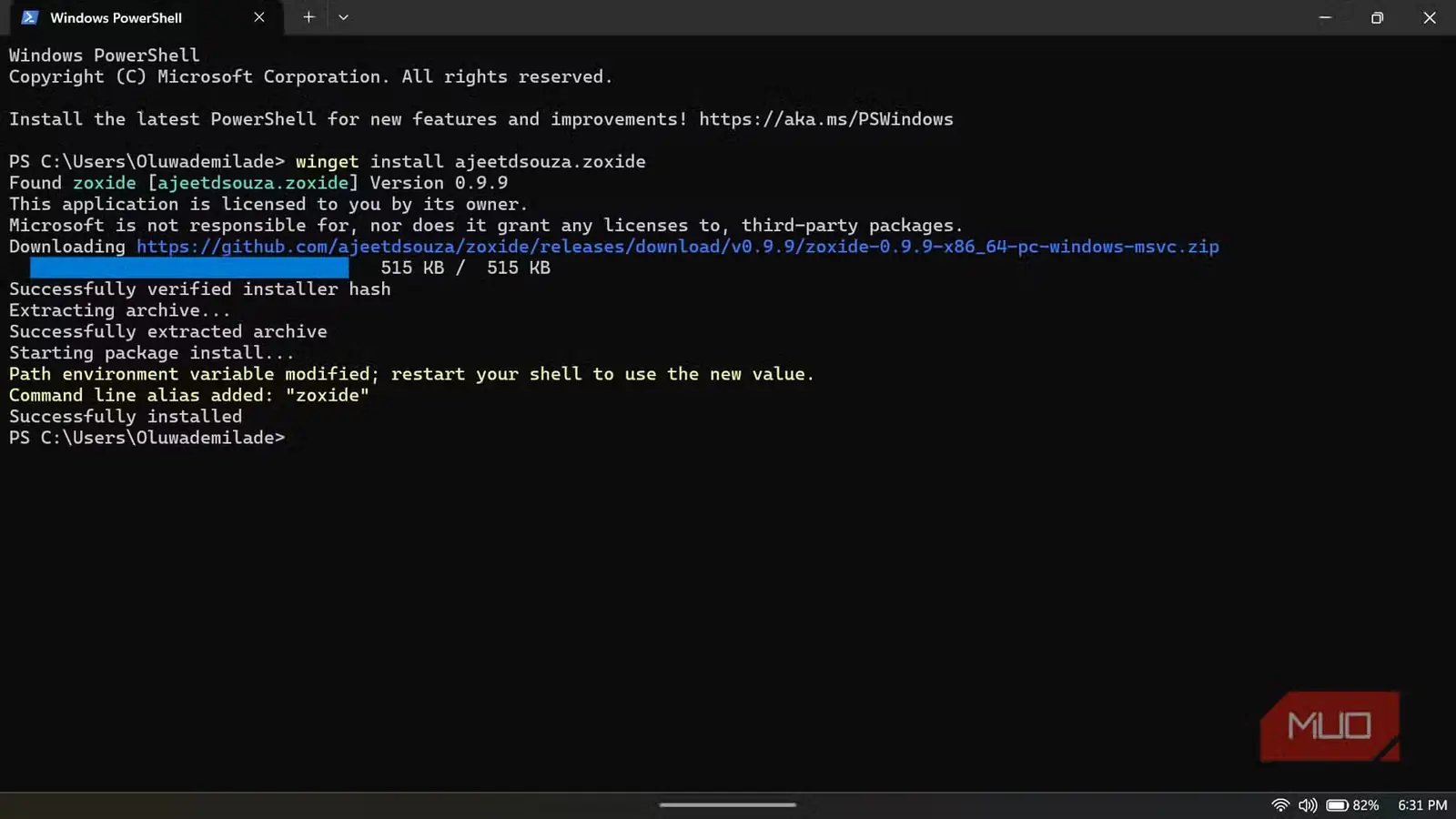 نصب نرمافزار zoxide با Windows PowerShell