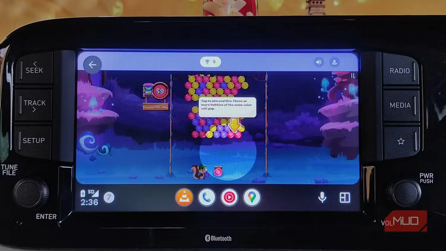 بازی حبابانداز GameSnacks در Android Auto