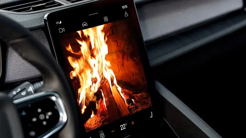 نمای اپ Car Fire Place در Android Automotive