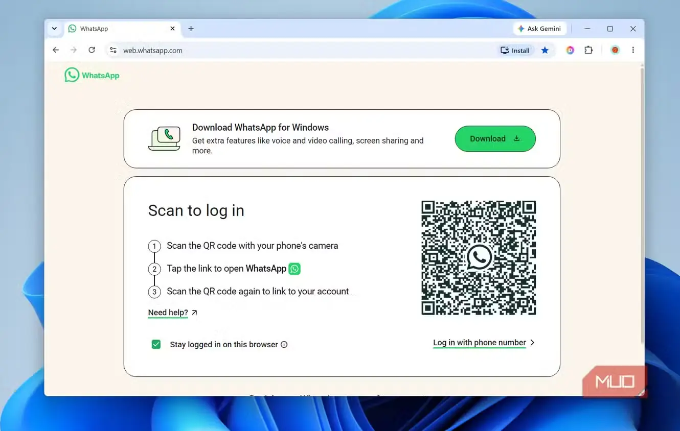 نسخه وب WhatsApp روی رایانه رومیزی
