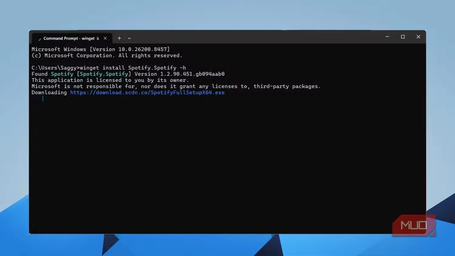 اجرای winget install با پرچم silent در خط فرمان Windows 11