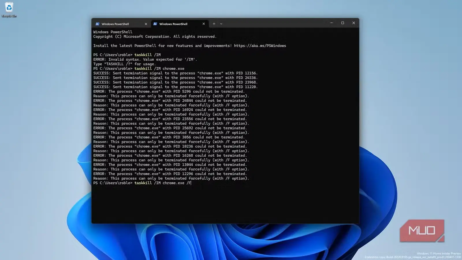 اجرای Taskkill برای بستن Google Chrome