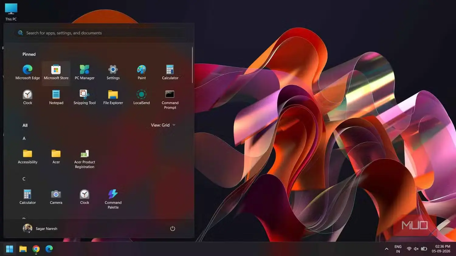 گزینهٔ Microsoft Store در منوی آغاز Windows