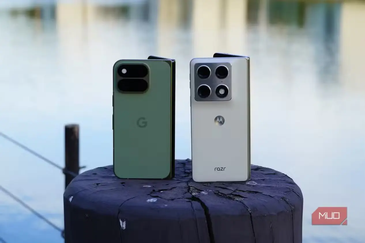 نمای کنار هم Pixel 11 Pro Fold و Razr Fold