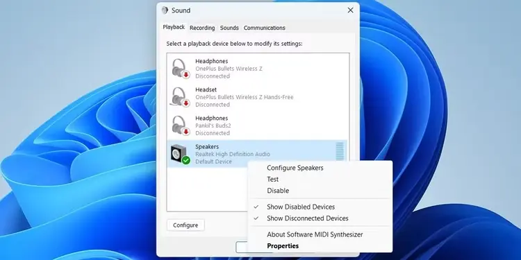 غیرفعالکردن دستگاه خروجی صدا از طریق پنل کنترل Windows