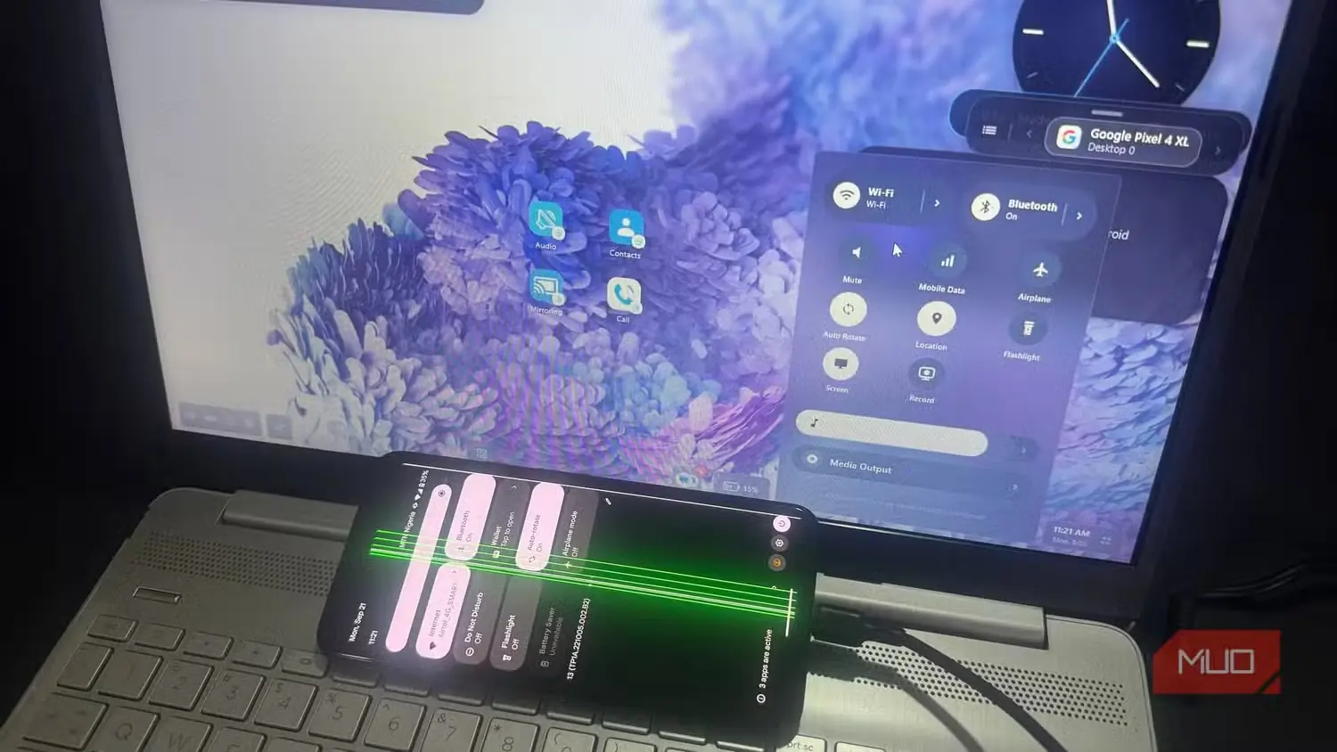 پنل تنظیمات سریع Android DeX