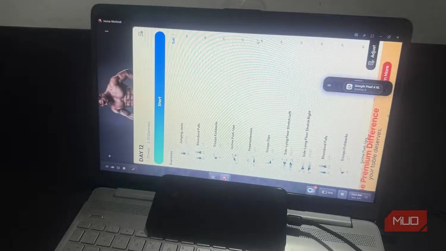قفل شدن برنامهٔ تناسب‌اندام در حالت عمودی Android DeX