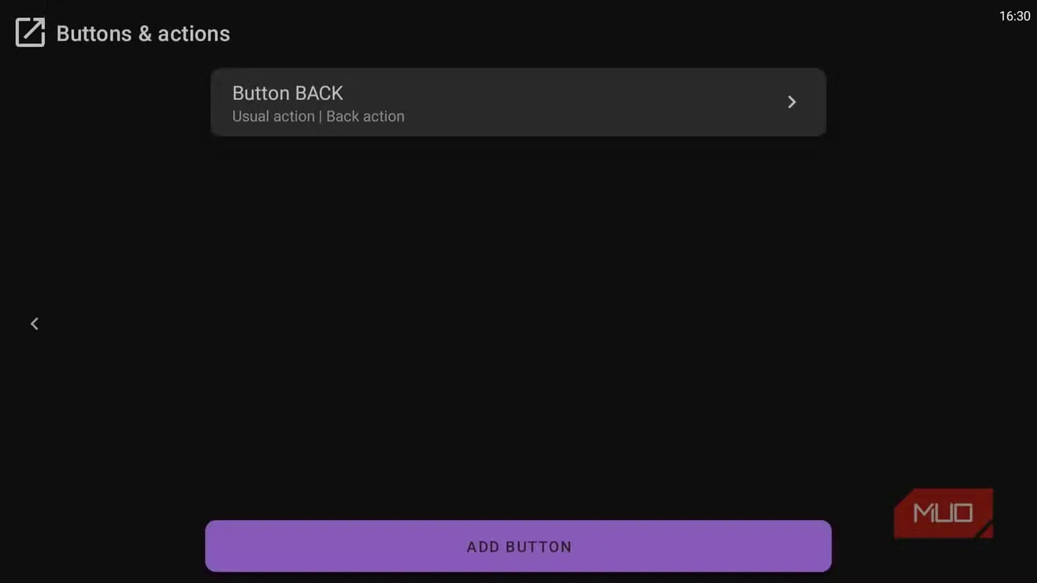 نمای برنامه tvQuickActions در Google TV