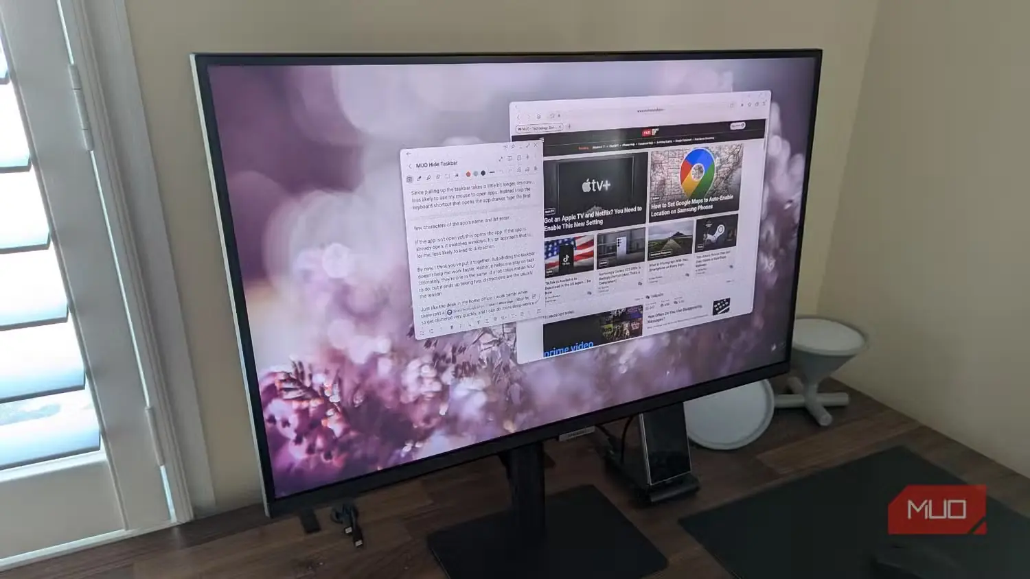 نمایش Samsung DeX روی نمایشگر با نوار وظیفهی پنهان