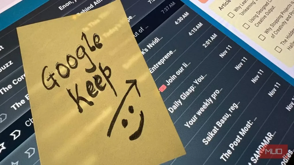 دلیل ادامه استفاده از Google Keep پس از آزمودن OneNote، Obsidian و سه برنامه دیگر