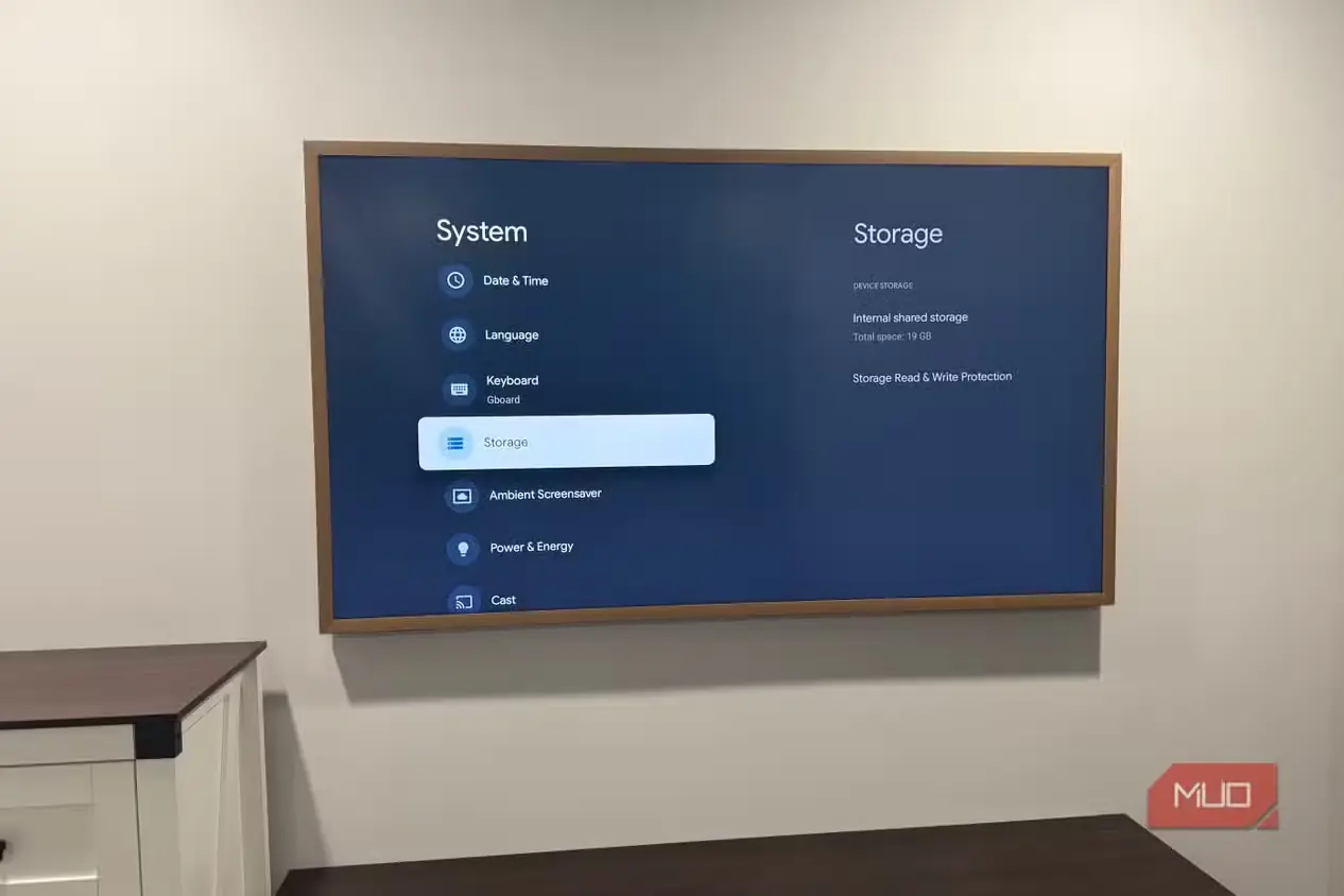 تنظیمات فضای ذخیرهسازی سامانه در تلویزیون Hisense Canvas TV