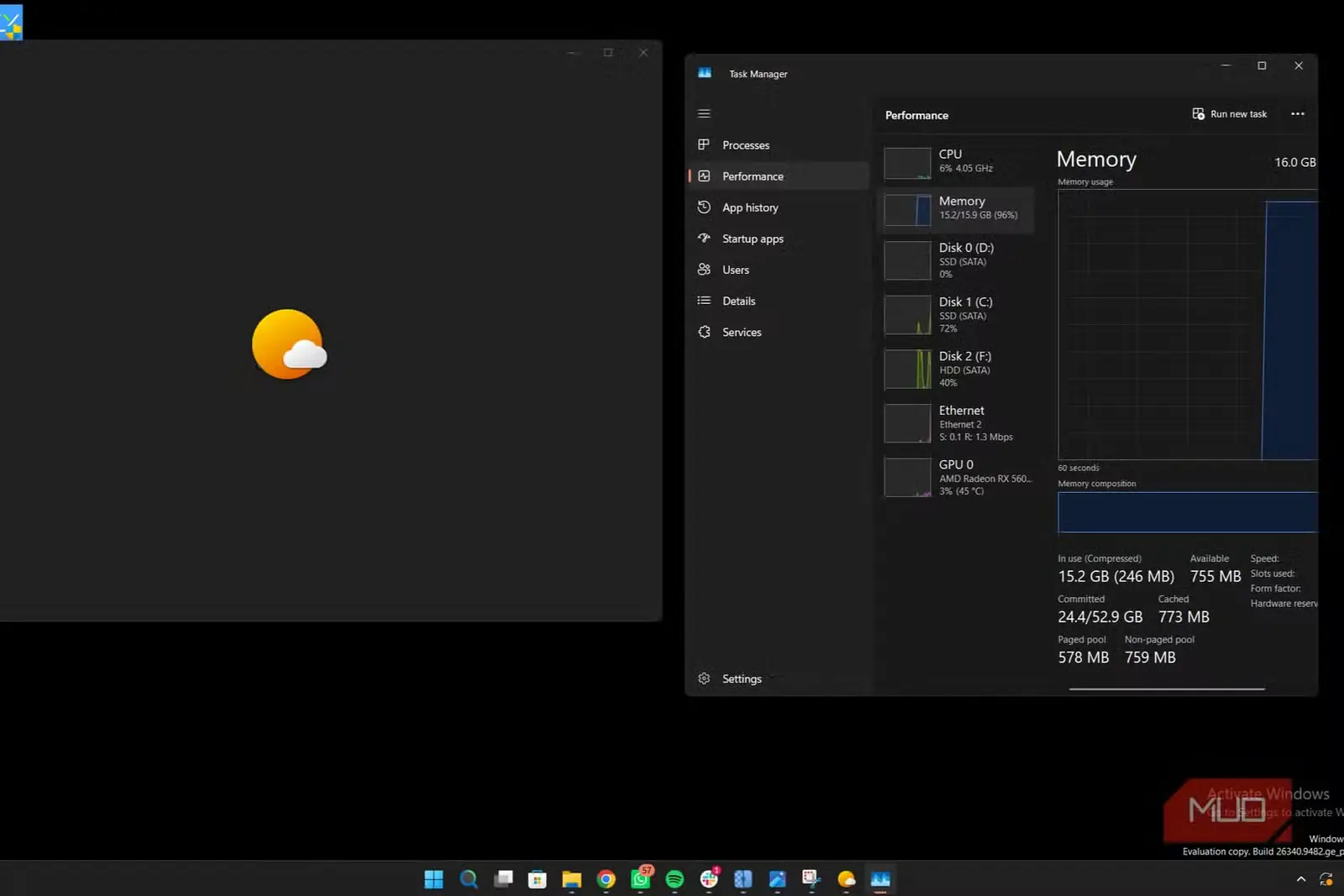 برنامهٔ آبوهوای Windows 11
