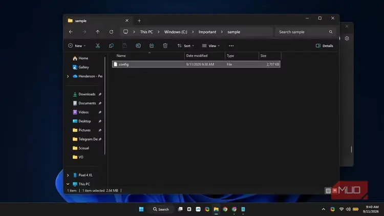 حذف نقطه پایانی از فایل تغییرنام‌یافته در File Explorer
