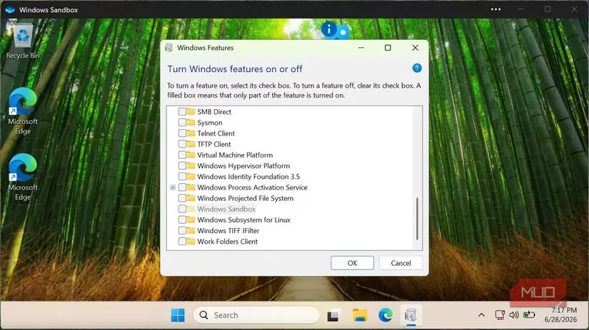 خاموش‌کردن قابلیت‌های Windows
