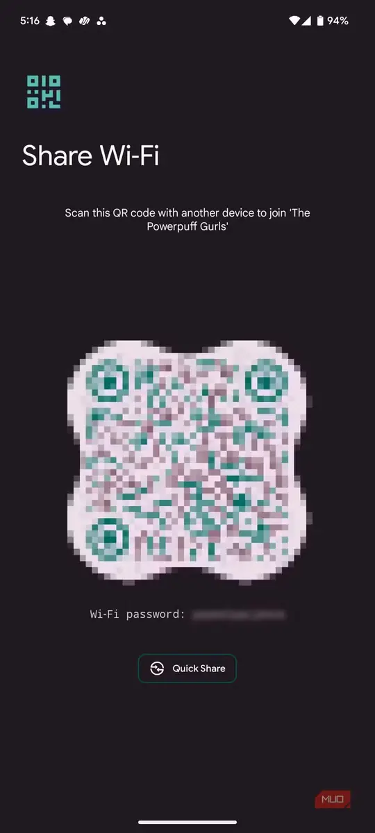کد QR برای همرسانی شبکهٔ WiFi