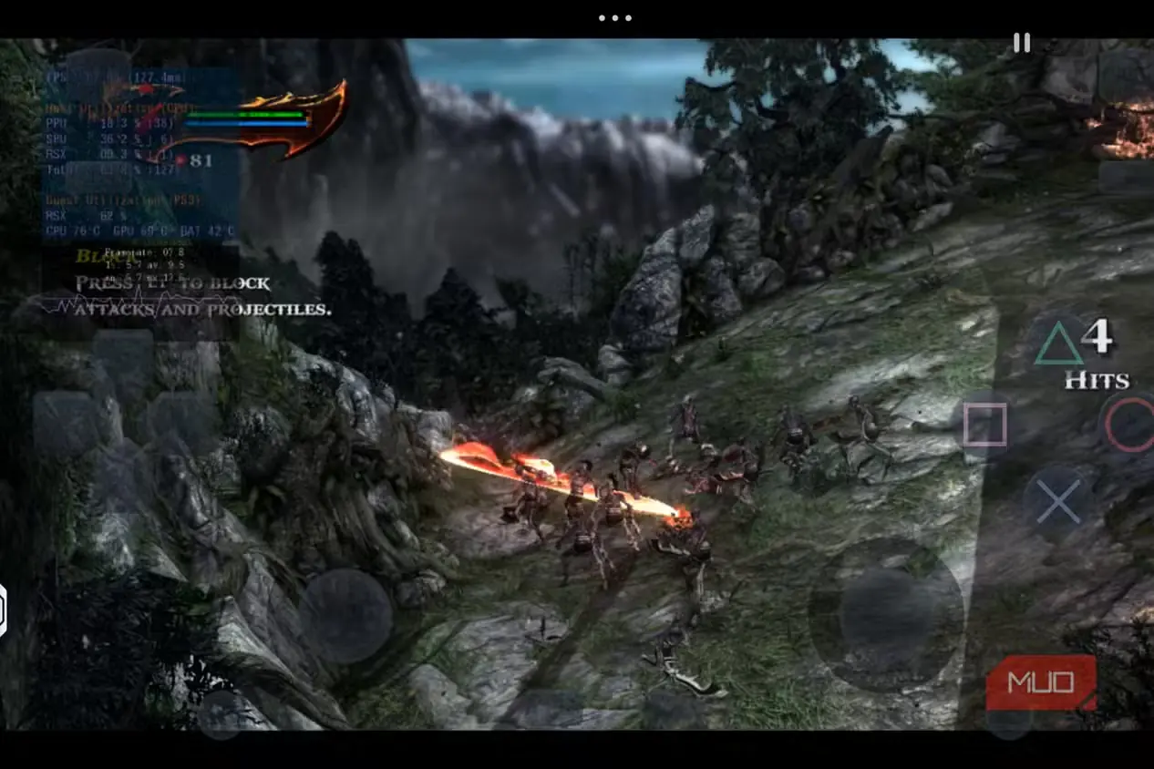 نمای گیمپلی God of War 3 در ARMSX3