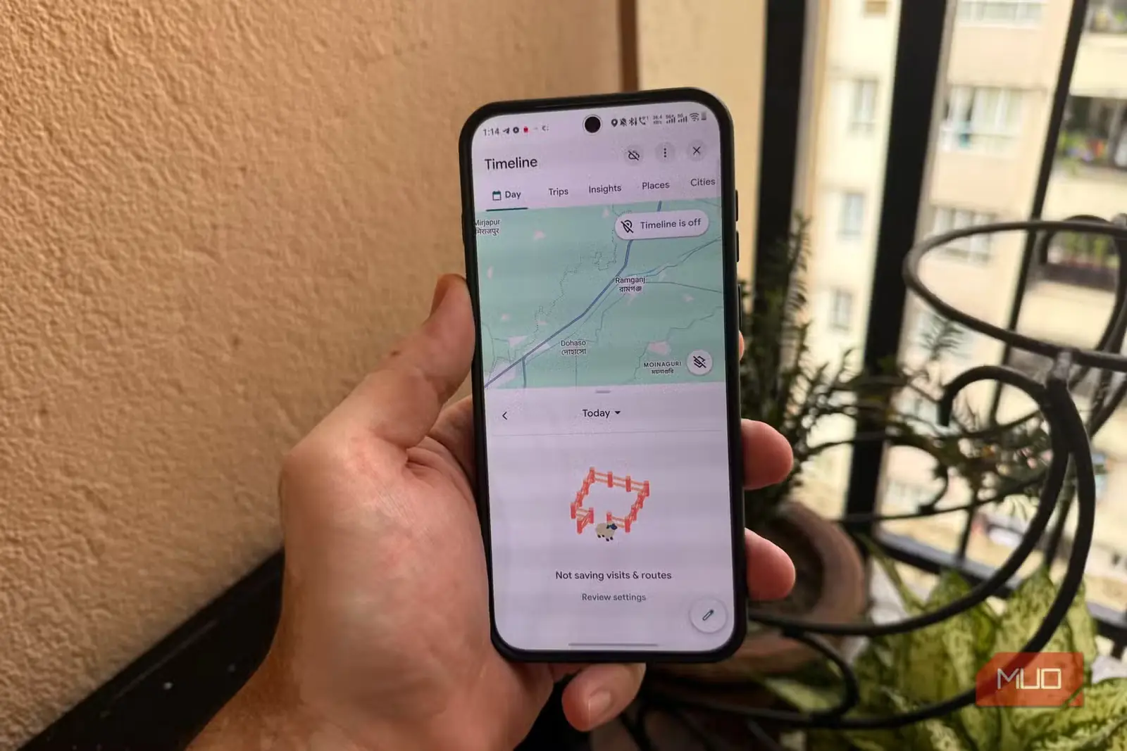 نماگرفت خط زمانی Google Maps در گوشی vivo X300