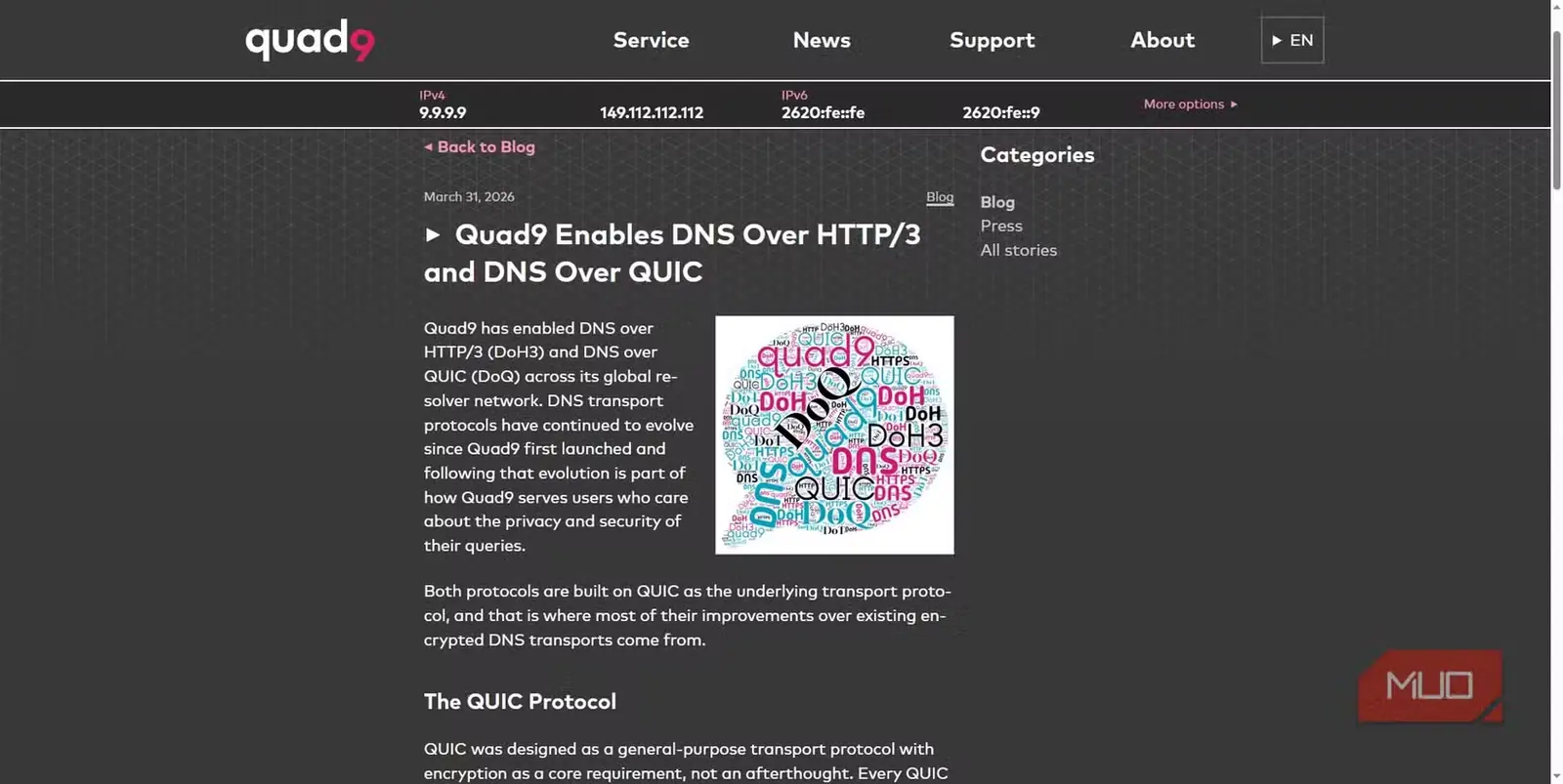 پیکربندی DNS روی HTTP/3 برای Quad9