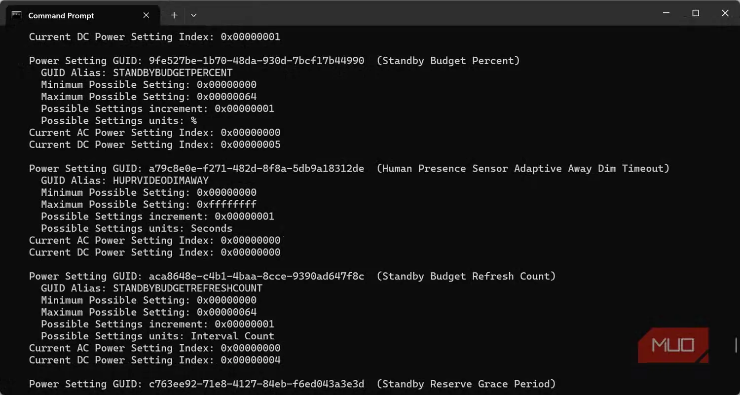 گزینه StandbyBudgetPercent در تنظیمات Windows