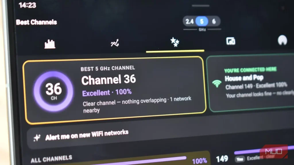 کندی Wi-Fi به‌دلیل انتخاب کانالی یکسان از سوی همهٔ همسایه‌ها که با یک پویش رایگان آشکار می‌شود