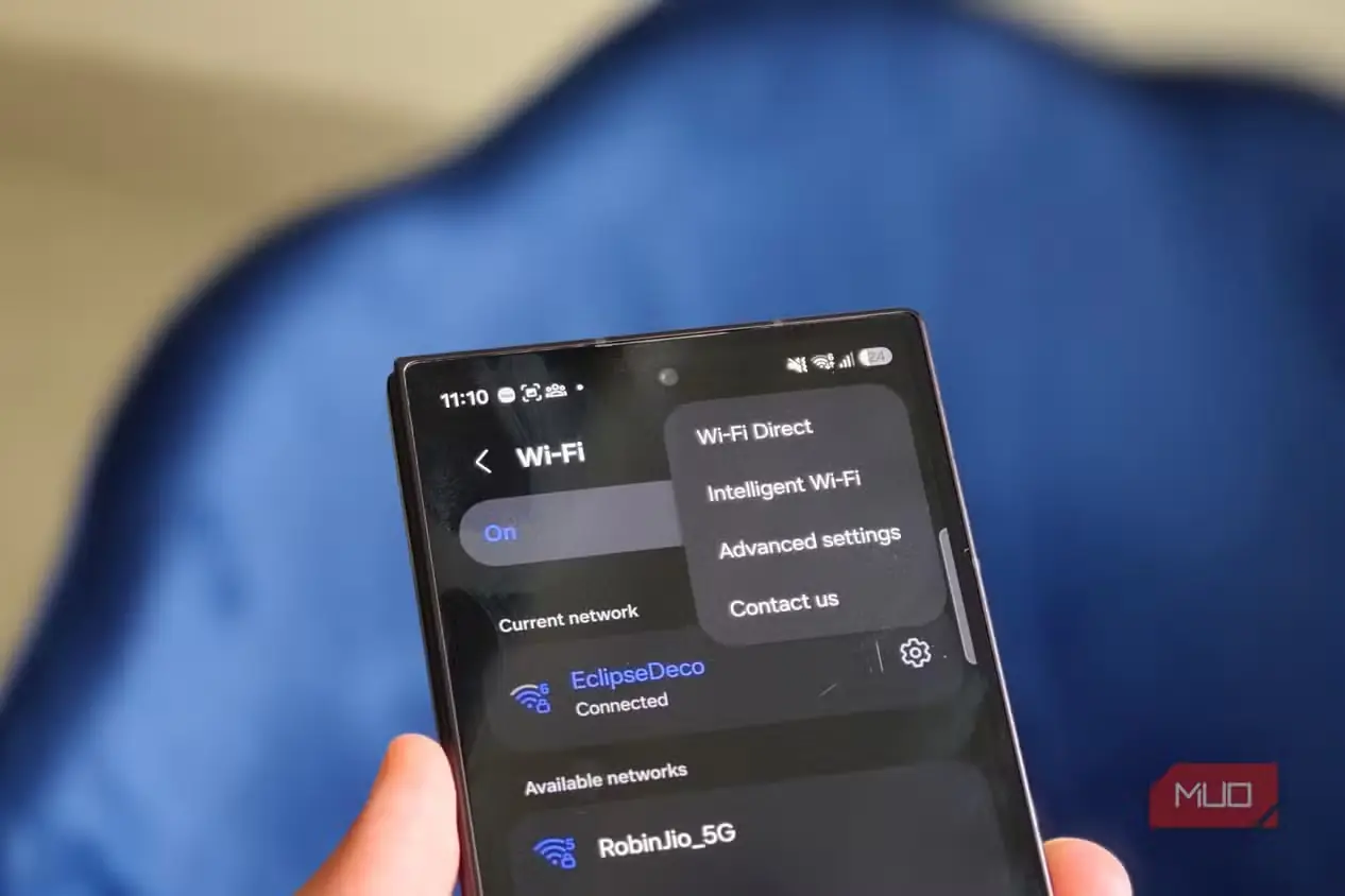صفحه تنظیمات وایفای هوشمند در Samsung Galaxy Z Fold 8 Ultra