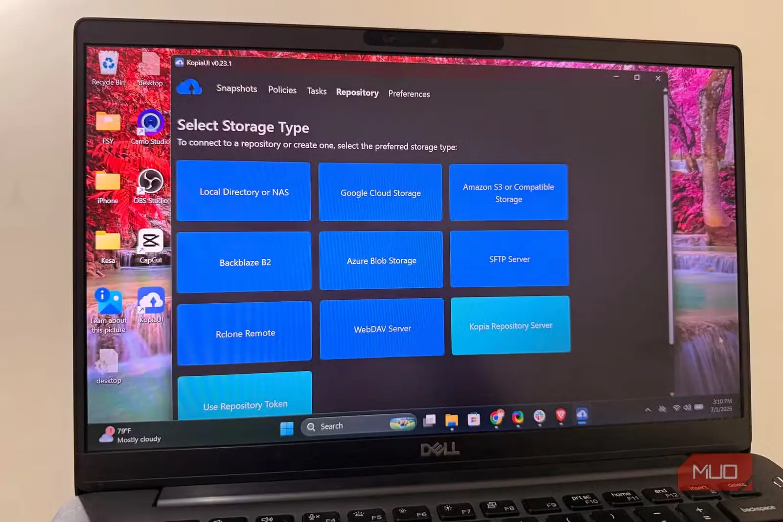 استفاده از Kopia در محیط Windows