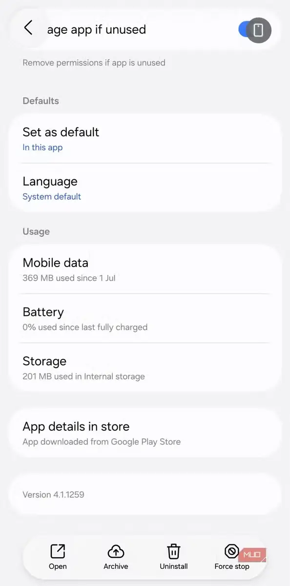 اطلاعات برنامه LinkedIn در گوشی Android