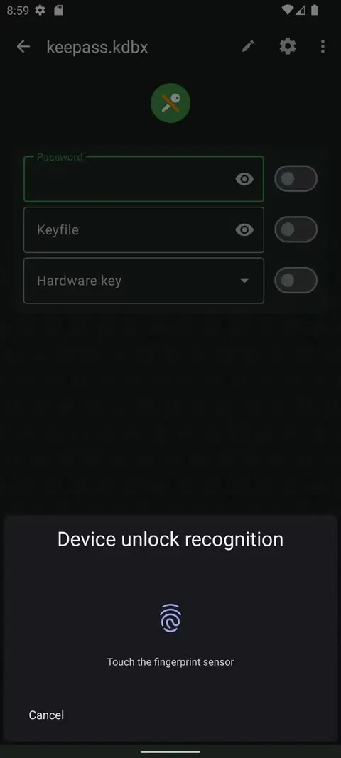 برنامه KeePass روی گوشی اندرویدی