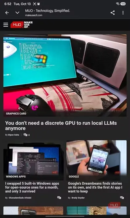 بازشدن بیاشکال وبسایت MakeUseOf