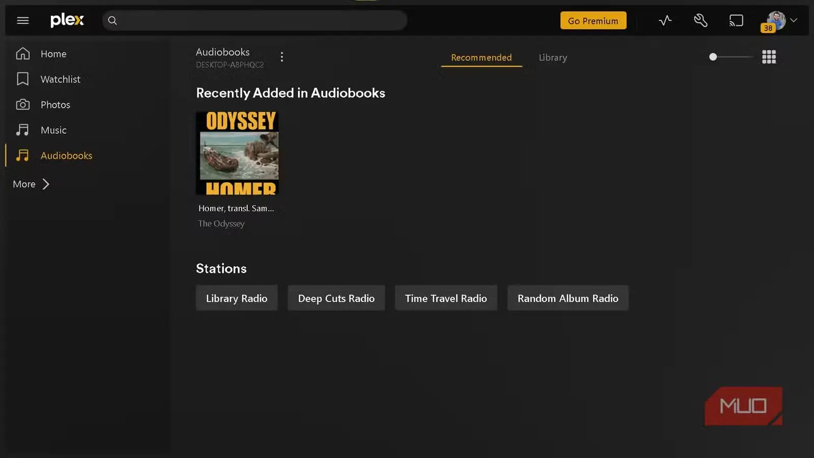 کتابخانهای از کتابهای صوتی در Plex