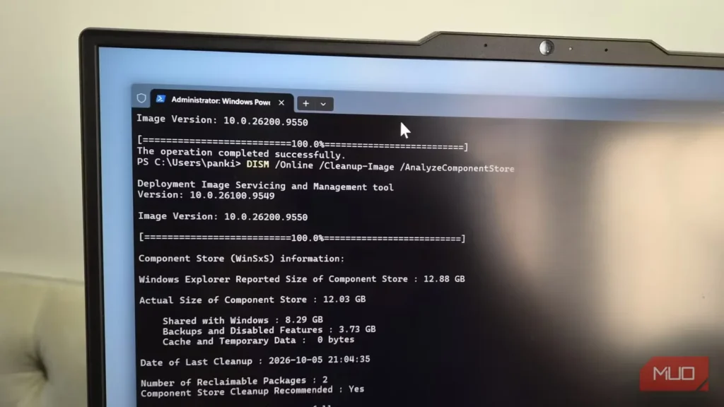 آزادسازی 10GB فضای پنهان با تنها یک فرمان Windows