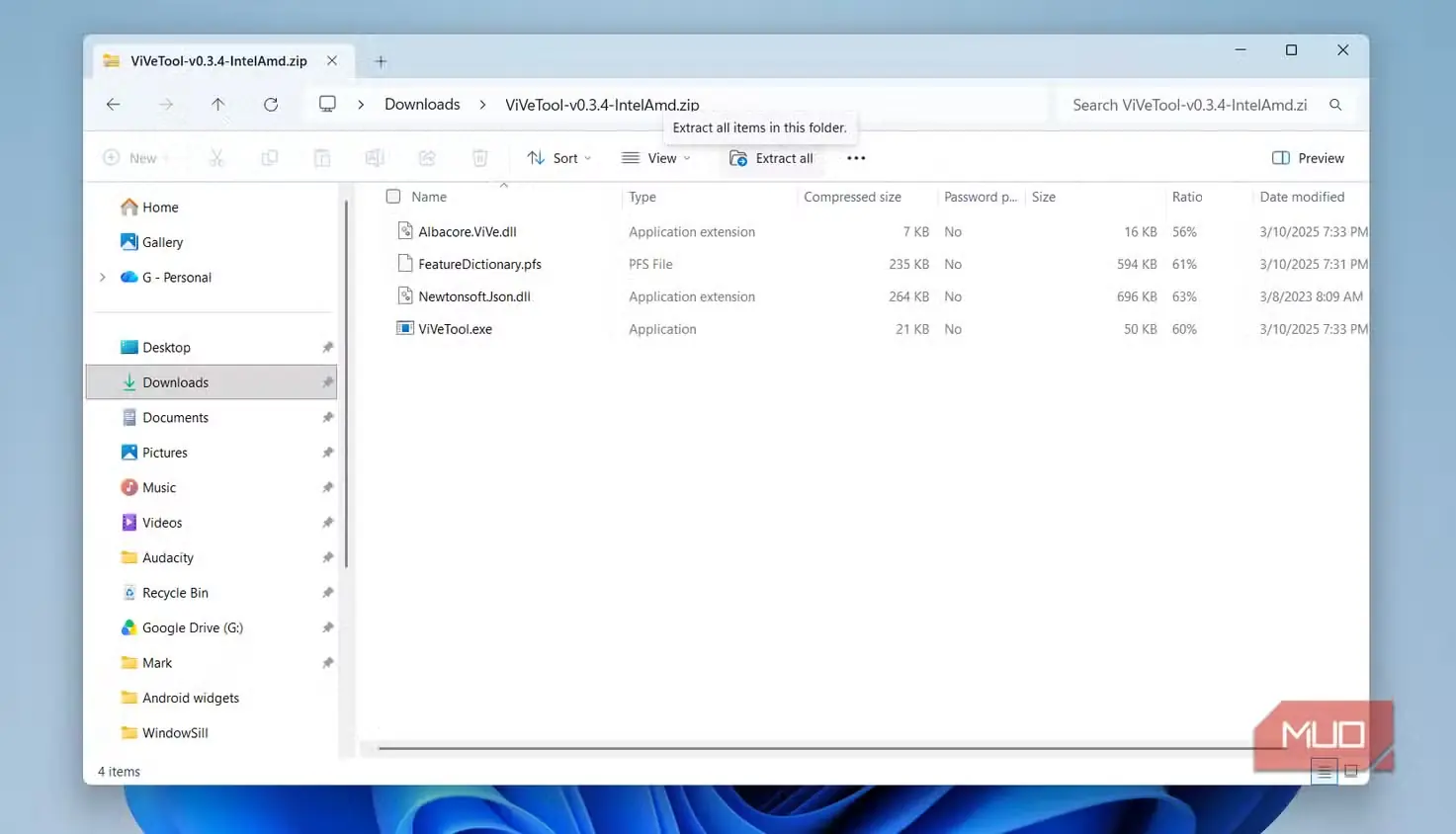 پوشهٔ ViveTool در محیط Windows