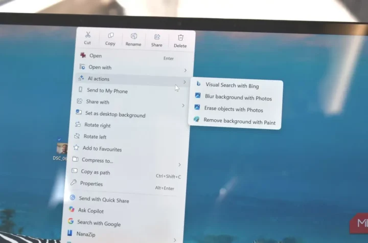 اکنون حتی منوی کلیک راست Windows 11 هم به هوش مصنوعی مجهز شده است