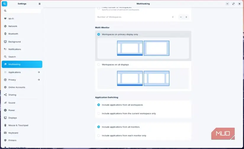 تنظیمات انعطاف‌پذیر چندوظیفگی در Zorin OS