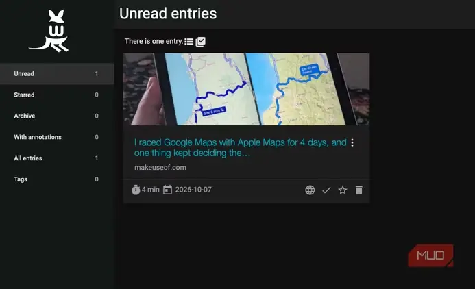 افزودن نخستین مقالهٔ من به Wallabag