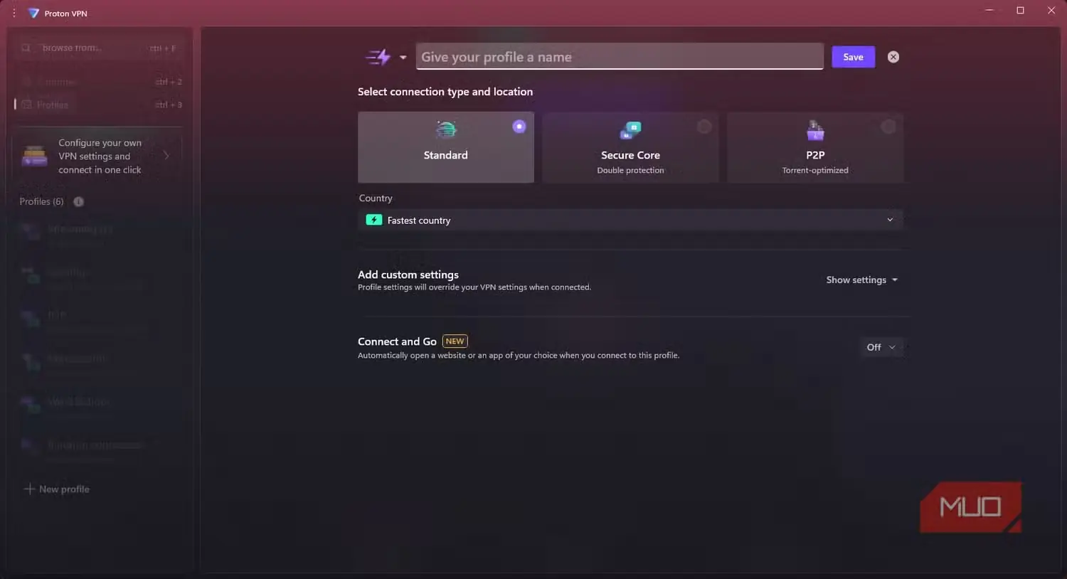 شخصیسازی نمایههای VPN در Proton VPN