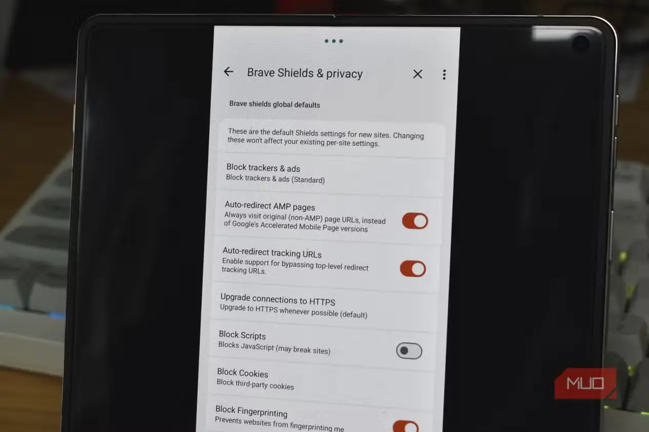 قابلیت سپرهای امنیتی مرورگر Brave در Android