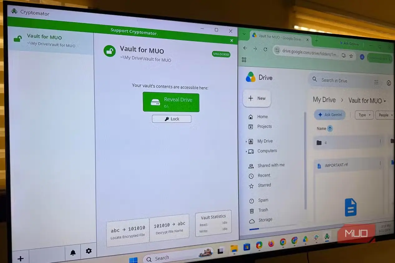 استفاده از Cryptomator در Google Drive