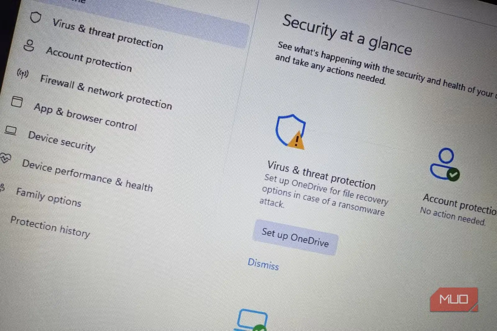 نمای Windows Defender در سیستمعامل Windows 11