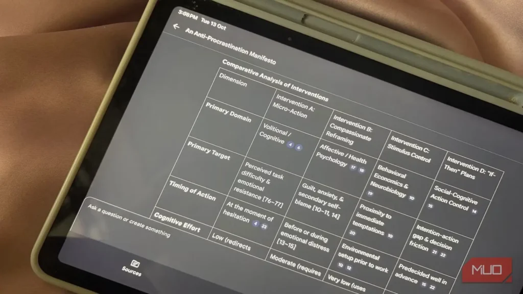 Gemini Notebook را به جدال با کارشناسان اهمال‌کاری واداشتم و شکاف‌هایی واقعی پیدا شد