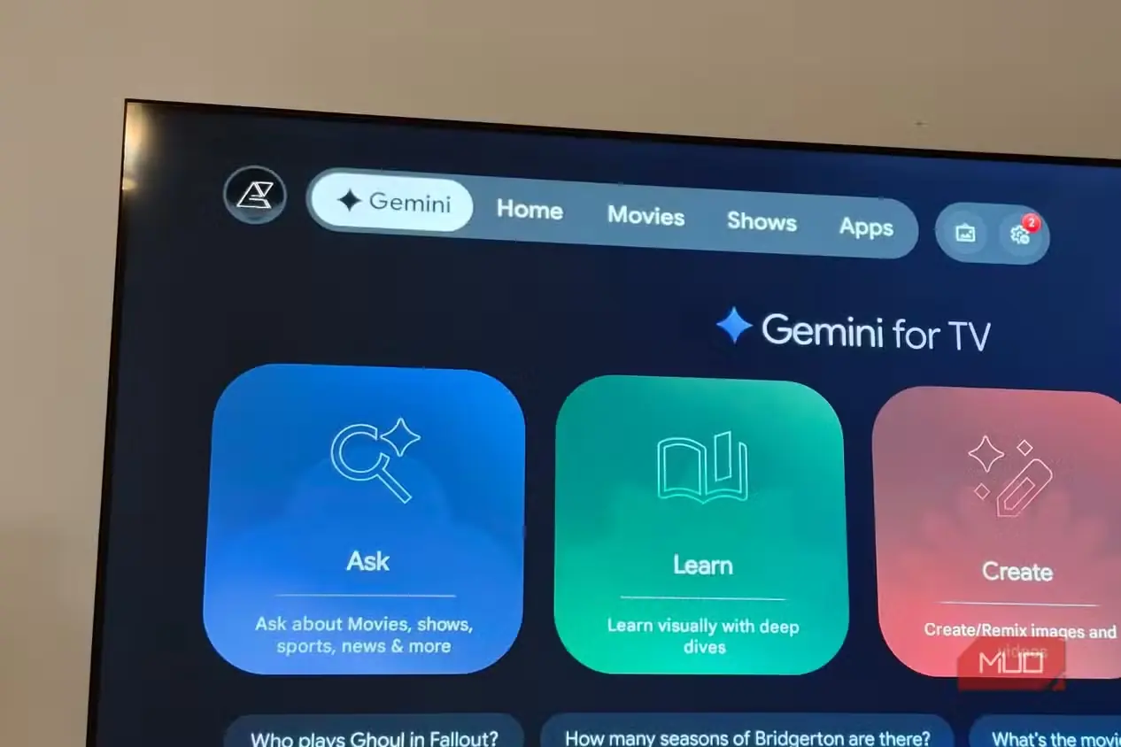 نمای Gemini برای تلویزیون در Android TV من