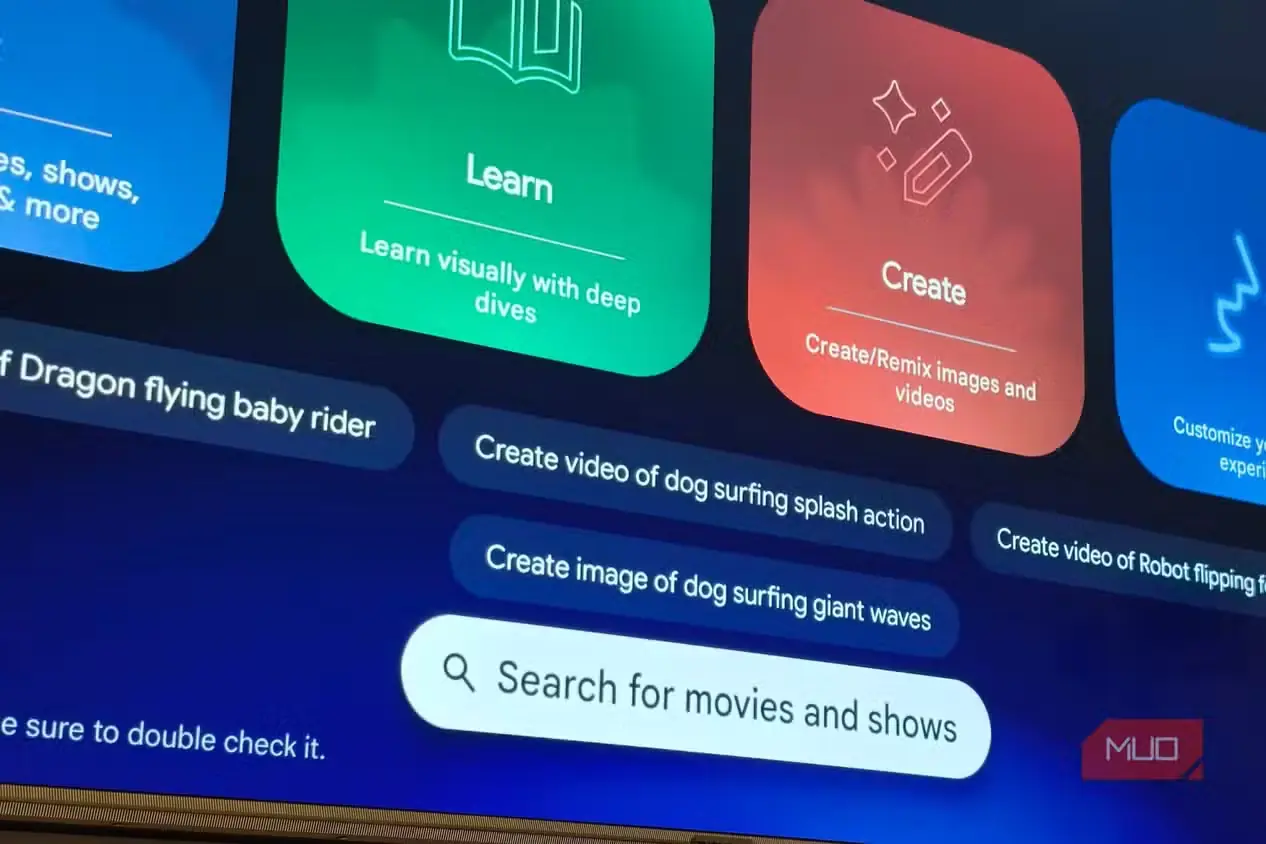 جستوجوی فیلمها و برنامهها با Gemini در Google TV