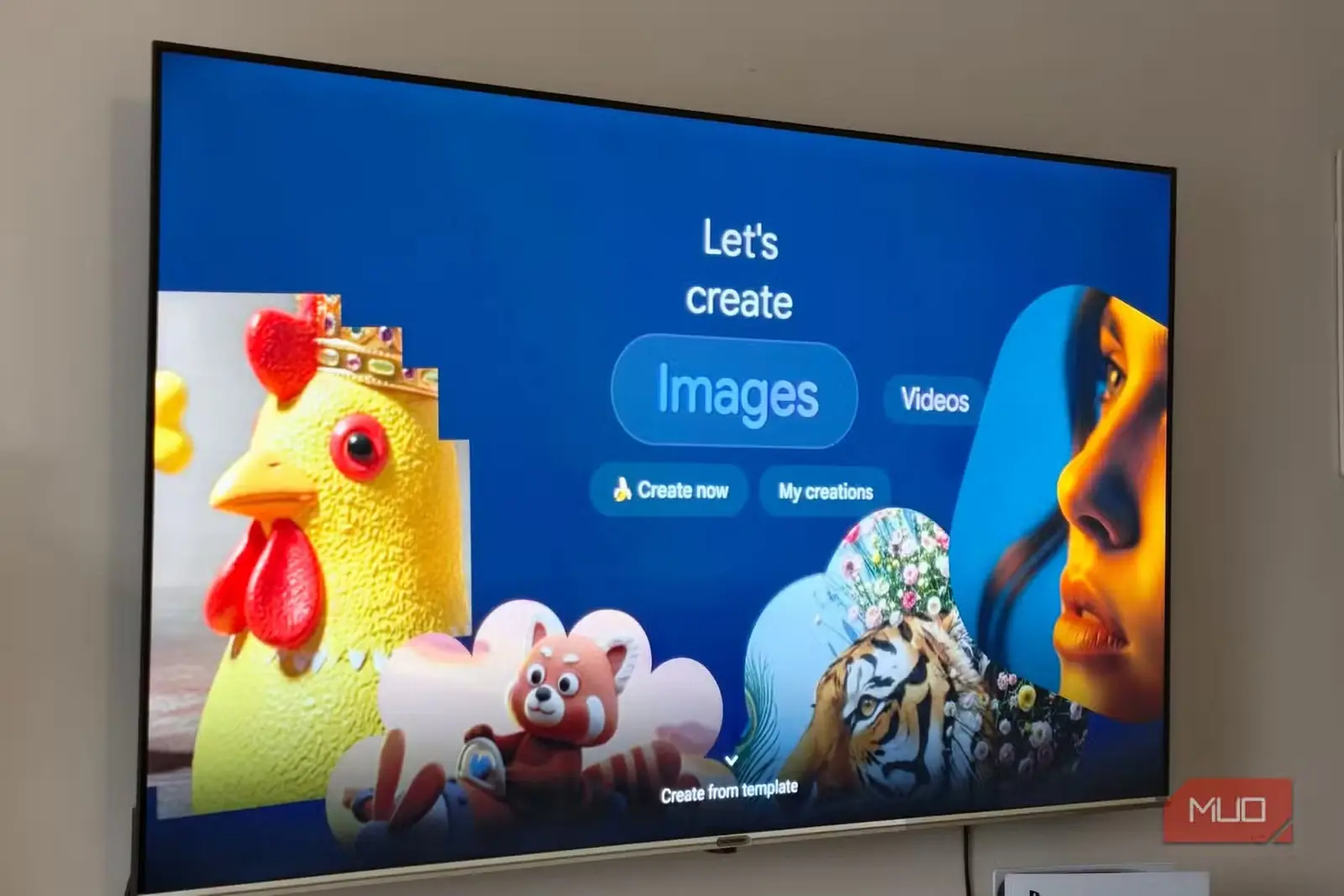 صفحه ساخت تصویر با Gemini در Google TV