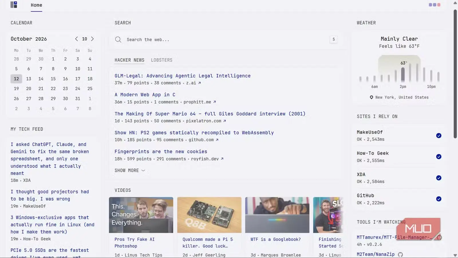صفحه خانگی شخصی و تکمیلشده در Glance