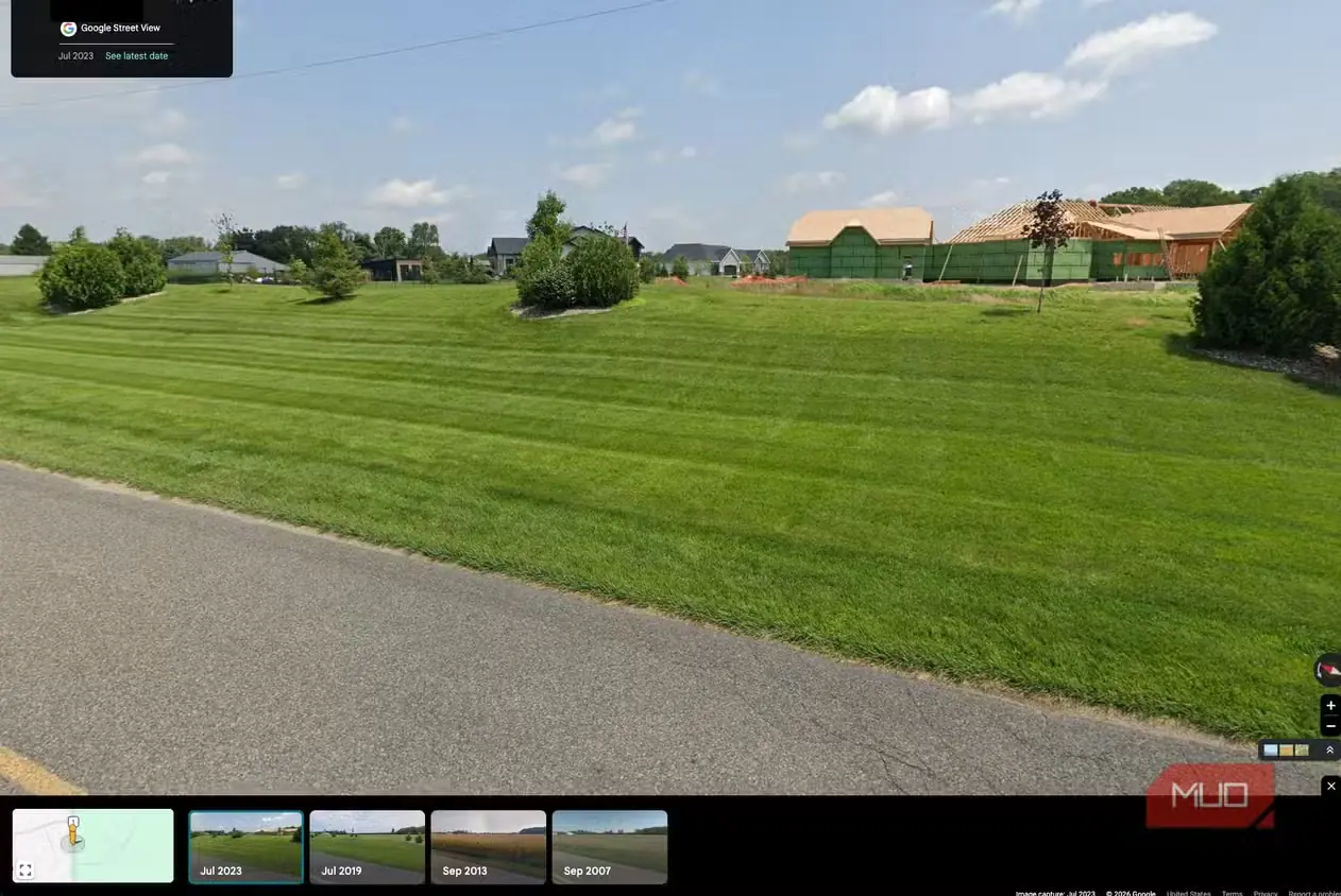 نمای باز زمین گرنجر در Street View، ژوئیه 2023
