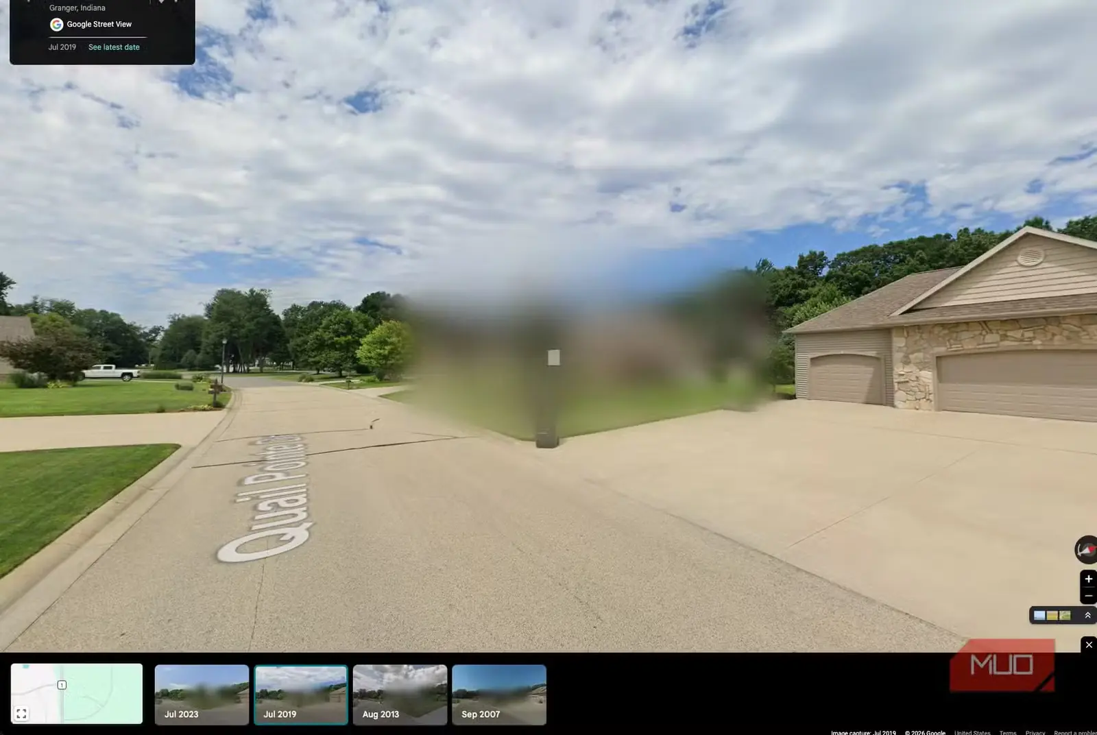 خانهای تارشده در نمای Google Street View
