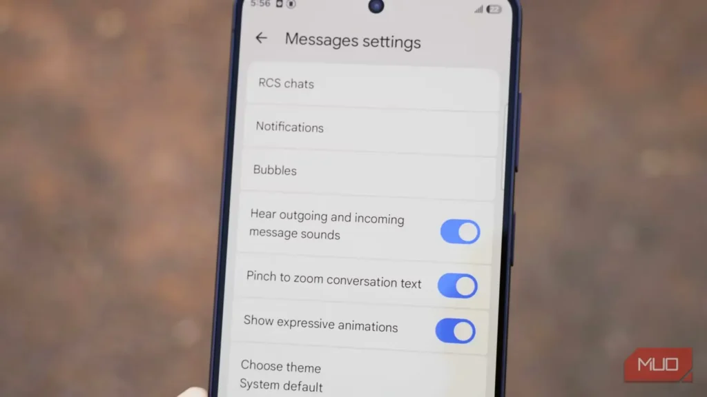 خواناترشدن گفت‌وگوهای گروهی Google Messages پس از فعال‌کردن این نما