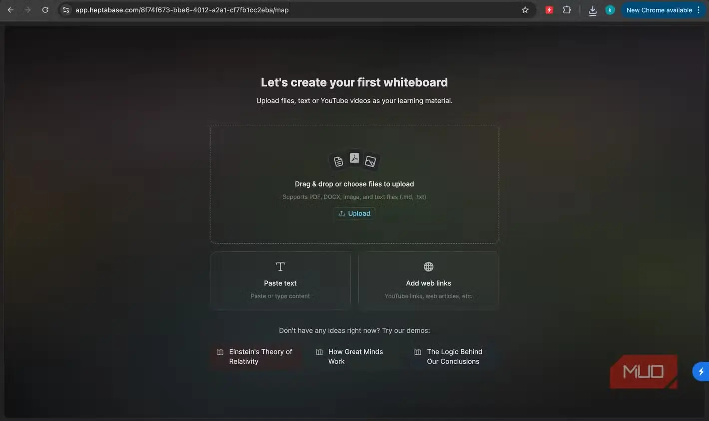نخستین صفحه تخته سفید در Heptabase
