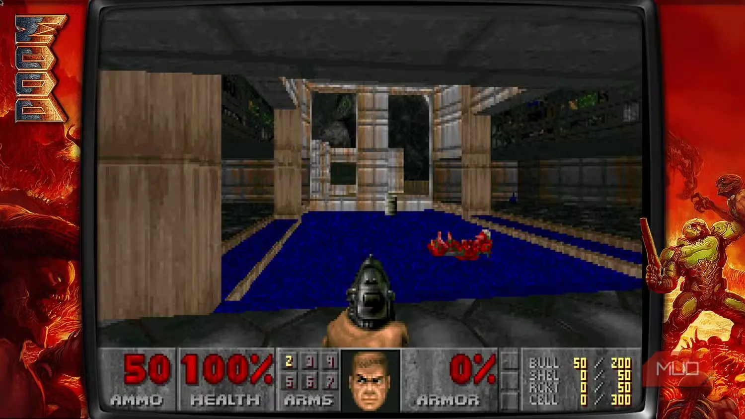 نمایی از اجرای نسخه اشتراکی Doom با PrBoom در Batocera