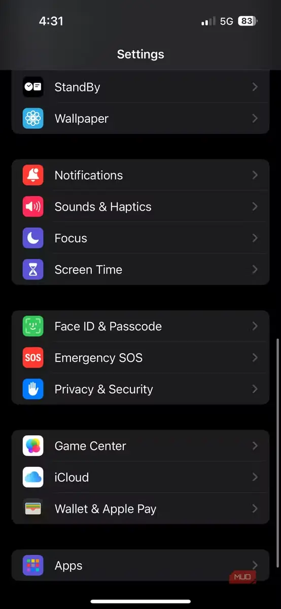 گزینه Face ID و رمز عبور در تنظیمات iPhone